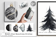 Modern Monochrome Christmas Digital Paper Product Image 1