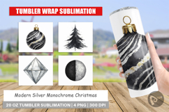 Modern Monochrome Christmas Tumbler Product Image 1