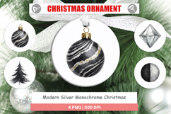 Modern Monochrome Christmas Ornament Product Image 1