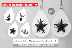 Modern Monochrome Christmas Earring Product Image 1