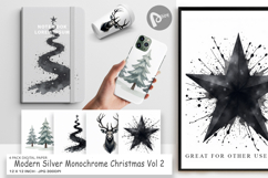 Modern Monochrome Christmas Digital Paper Product Image 1