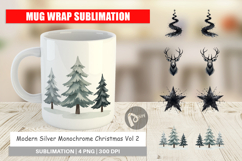 Modern Monochrome Christmas Mug Wrap Product Image 1