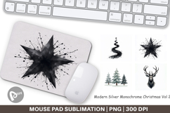 Modern Monochrome Christmas Mouse Pad Product Image 1