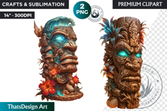 Tiki Totems Cliparts, Polynesian Art, Tiki bar, hawaiian Product Image 1