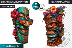 Tiki Totems Cliparts, Polynesian Art, Tiki bar, hawaiian Product Image 1