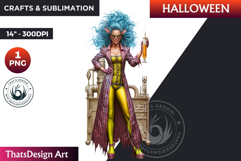 Mad scientist Halloween Clipart, Halloween PNG sublimation Product Image 1