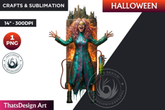 Mad scientist Halloween Clipart, Halloween PNG sublimation Product Image 1