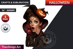 Modern Halloween Witch Clipart, Urban witch sublimation PNG Product Image 1