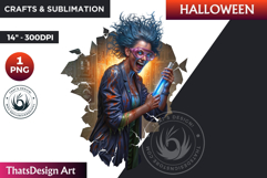 Mad scientist Halloween Clipart, Halloween PNG sublimation Product Image 1
