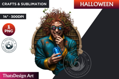Mad scientist Halloween Clipart, Halloween PNG sublimation Product Image 1