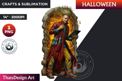 Mad scientist Halloween Clipart, Halloween PNG sublimation Product Image 1