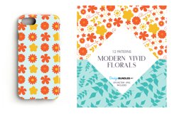 Modern Vivid Florals Digital Paper, Vector Patterns Product Image 4