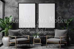 Poster Mockup, Modern 2 Frame Wall Art Mockup Photograph 18 Product Image 1