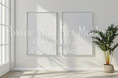 Poster Mockup, Modern 2 Frame Wall Art Mockup Photograph 27 Product Image 1