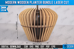 Modern Wooden Planter Laser Cut Bundle, Wooden Flower Vase Product Image 10