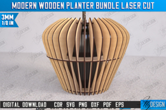 Modern Wooden Planter Laser Cut Bundle, Wooden Flower Vase Product Image 11