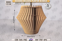 Modern Wooden Planter Laser Cut Bundle, Wooden Flower Vase Product Image 6