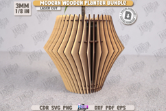 Modern Wooden Planter Laser Cut Bundle, Wooden Flower Vase Product Image 14