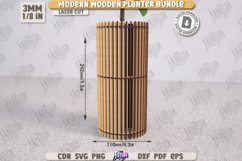 Modern Wooden Planter Laser Cut Bundle, Wooden Flower Vase Product Image 8