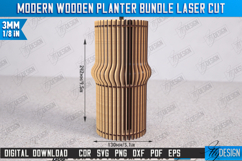 Modern Wooden Planter Laser Cut Bundle, Wooden Flower Vase Product Image 14