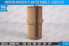 Modern Wooden Planter Laser Cut Bundle, Wooden Flower Vase Product Image 15