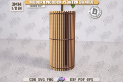 Modern Wooden Planter Laser Cut Bundle, Wooden Flower Vase Product Image 15
