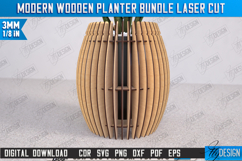 Modern Wooden Planter Laser Cut Bundle, Wooden Flower Vase Product Image 7