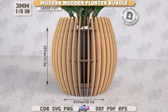 Modern Wooden Planter Laser Cut Bundle, Wooden Flower Vase Product Image 10
