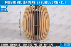 Modern Wooden Planter Laser Cut Bundle, Wooden Flower Vase Product Image 16