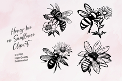 Honey bee black outline clipart png Product Image 1
