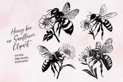 Honey bee black outline clipart png Product Image 1