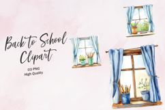 Window with Curtains Classroom Scene Clipart Product Image 1