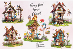 Funny bird tree house clipart sublimation Product Image 1