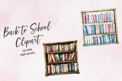 Bookshelf with Colorful Books Clipart PNG Product Image 1