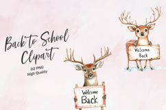 Cute Deer Student Animal School Clipart Product Image 1