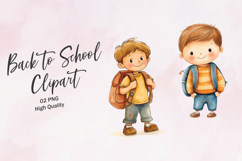 Little Boy Waving Back to School Clipart Product Image 1