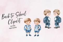 Two Kids Walking to School Together Clipart Product Image 1