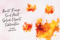 Burnt Orange Swirl Paint Splash Clipart Sublimation Product Image 1