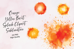 Orange Yellow Burs blash Clipa Sublimation Product Image 1