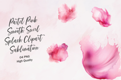 Pastel Pink Smooth Swirl Splash Clipart Sublimation Product Image 1