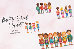 Back to School Kids Clipart Product Image 1