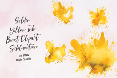 Golden Yellow Ink Burst Clipart Sublimation Product Image 1