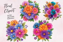 Spring flower watercolor clipart Product Image 1