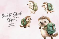Hedgehog in Hoodie Back to School Animal Clipart Product Image 1