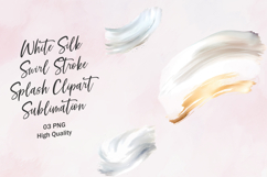 White Silk Swirl Stroke Splash Clipart Sublimation Product Image 1