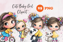 Cute baby girl clipart Product Image 1