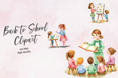 Girl with Poster Board School Project Clipart PNG Product Image 1