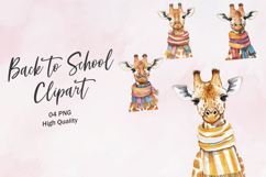 Giraffe Peeking Cute School Animal Clipart Product Image 1