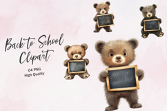 Teddy Bear Peeking Behind Book Clipart Product Image 1