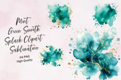 Mint Green Smooth Splash Clipart Sublimation Product Image 1